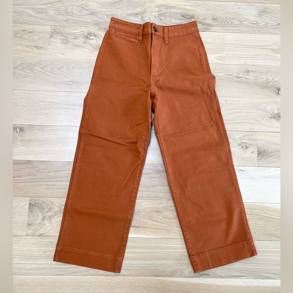 Madewell slim emmett wide leg crop rust colored Jeans size 25